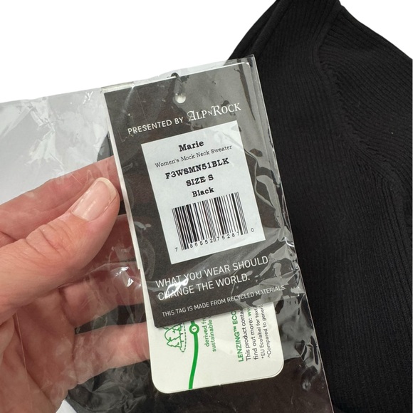 Alp N Rock | ANR+ Marie One Shoulder Eco Vero Ribbed Sweater in Black Small - Picture 8 of 9